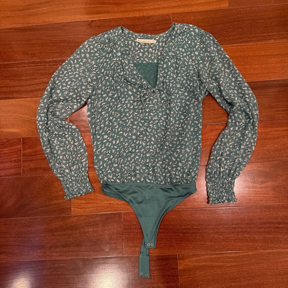 Abercrombie & Fitch Teal Floral Bodysuit